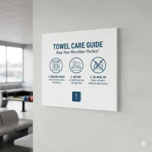 Instructions graphic on the best way to wash and care for a bowling ball towel to maintain its effectiveness.