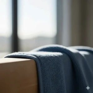 Detailed shot highlighting the soft, quick-dry microfiber texture of the high-quality gymnastics towel material.