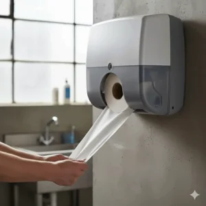 Durable center-pull paper towel dispenser, ideal for high-traffic industrial or commercial environments.