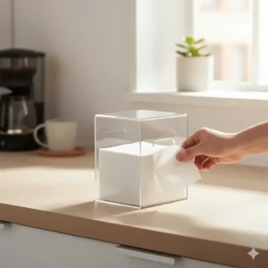 Countertop-style multifold paper towel dispenser suitable for small offices, breakrooms, or residential use.