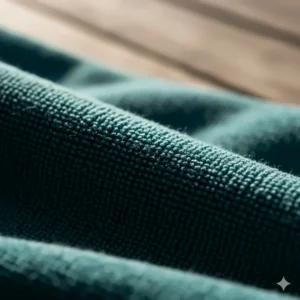 Close-up texture of the microfiber travel towel, highlighting the soft, durable, and lightweight material.