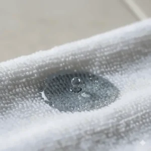Close-up illustration showing moisture being quickly absorbed into the dense fibers of high-quality Egyptian cotton.