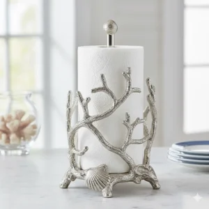 Michael Aram Ocean Reef paper towel holder with coral-inspired base design.