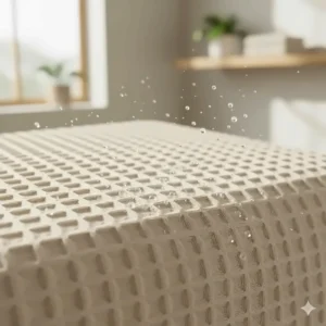 Close-up illustration of a honeycomb waffle weave pattern designed for increased surface area and faster evaporation.