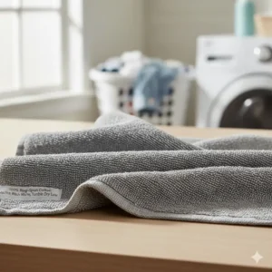 A macro shot of the thick loops on a ring-spun cotton bath towel designed for frequent college laundry cycles.