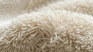 Close-up macro shot of long-staple Egyptian cotton fibers highlighting the premium weave and durability.