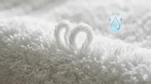 An illustration demonstrating the quick-drying technology of ultra absorbent bath towels for everyday use.